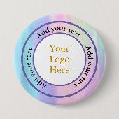 Ontwerp uw eigen aangepaste moderne logo zakelijk  ronde button 7,6 cm (Voorkant)