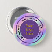 Ontwerp uw eigen aangepaste moderne logo zakelijk  ronde button 7,6 cm (Voorkant /achterkant)