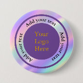 Ontwerp uw eigen aangepaste moderne logo zakelijk  ronde button 7,6 cm (Voorkant)
