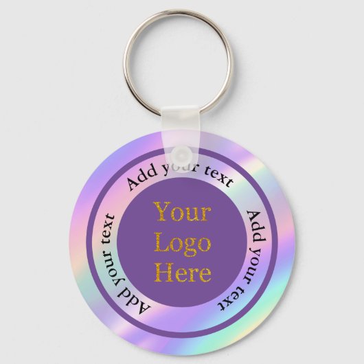 Ontwerp uw eigen aangepaste moderne logo zakelijke sleutelhanger (Voorkant)