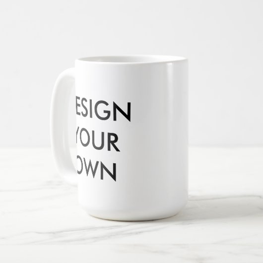 Ontwerp uw eigen aangepaste, persoonlijke witte Mo Koffiemok (Voorkant links)