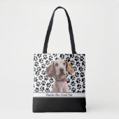 Ontwerp uw eigen: Aangepaste pootafdruk hondenfoto Tote Bag (Voorkant)
