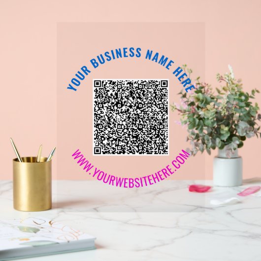 Ontwerp uw eigen aangepaste QR-code tekst Acryl te Bord (Huwelijk)