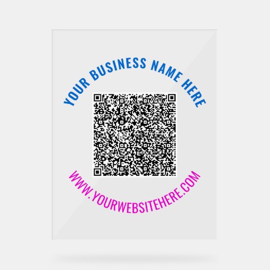 Ontwerp uw eigen aangepaste QR-code tekst Acryl te Bord (Voorkant)