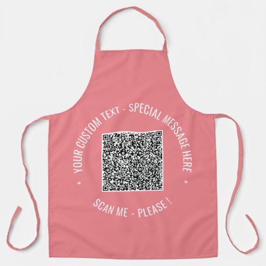 Ontwerp uw eigen aangepaste QR-code Tekstkleuren S Schort (Voorkant)