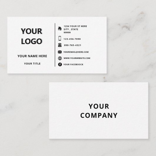 Ontwerp uw eigen aangepaste sjabloon voor visiteka visitekaartje (Voorkant / Achterkant)