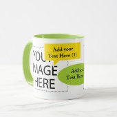 Ontwerp uw eigen aangepaste spraakbubbels in koffi mok (Voorkant links)