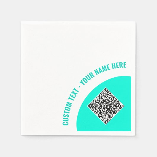 Ontwerp uw eigen aangepaste tekst en QR-code serve Servet (Voorkant)