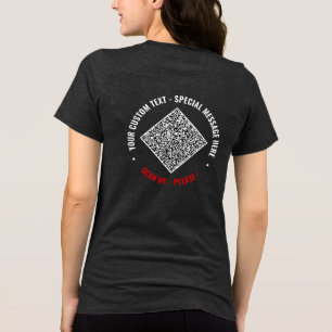 Ontwerp uw eigen aangepaste tekst en QR-code Tri-Blend Shirt