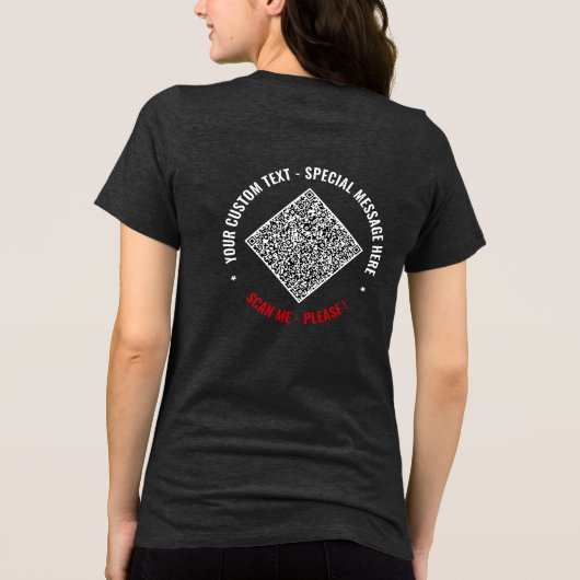 Ontwerp uw eigen aangepaste tekst en QR-code Tri-Blend Shirt (Achterkant)