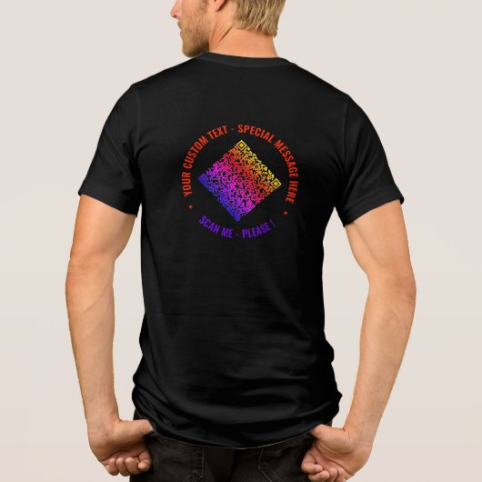 Ontwerp uw eigen aangepaste tekstkleur Grappige QR Tri-Blend Shirt (Achterkant)