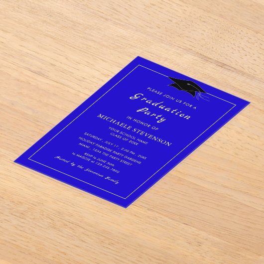 Ontwerp uw eigen acryl Afstuderen uitnodiging (Laagn)