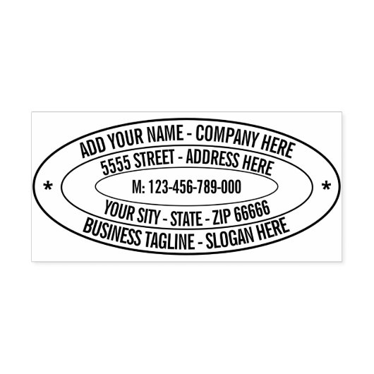 Ontwerp uw eigen adres Oval Rubber Stamp Rubberstempel (Afrduk)