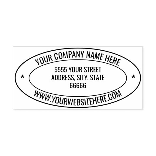 Ontwerp uw eigen adres Oval Rubber Stamp Sjabloon Rubberstempel (Afrduk)