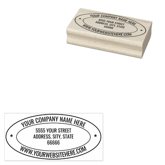 Ontwerp uw eigen adres Oval Rubber Stamp Sjabloon Rubberstempel (Gestempeld)