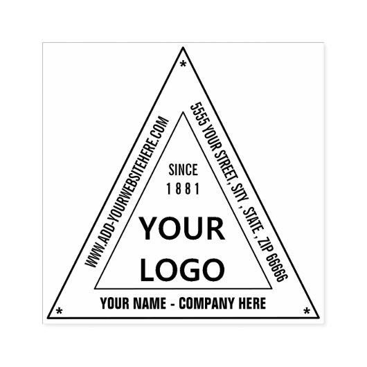 Ontwerp uw eigen adres Triangle Rubber Stamp Rubberstempel (Afrduk)