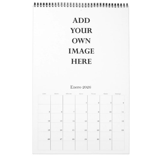 ontwerp uw eigen agenda voor één pagina kalender (Jan 2026)