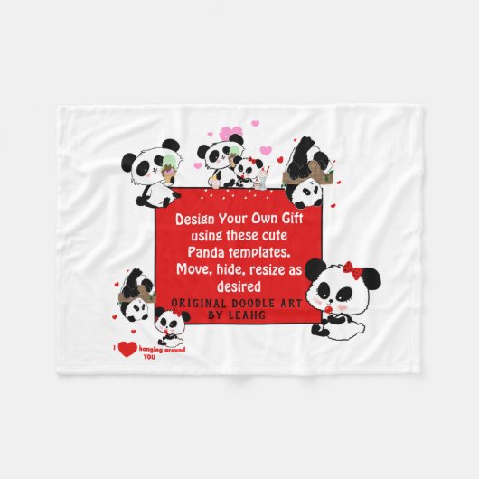 Ontwerp uw eigen BABY PANDA BEER Fleece Deken (Voorkant (Horizontaal))
