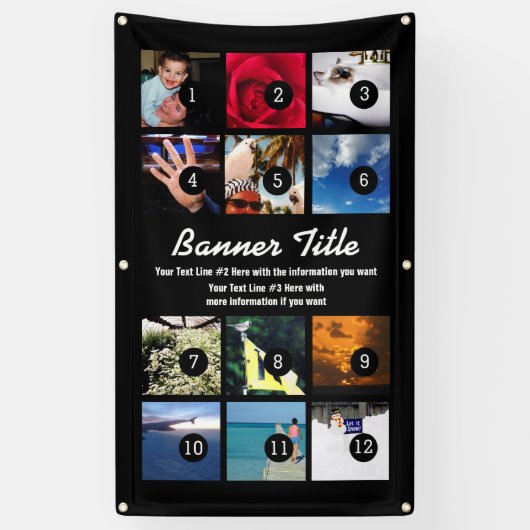 Ontwerp uw eigen banner 12 Afbeeldingen en tekst e (Verticaal)