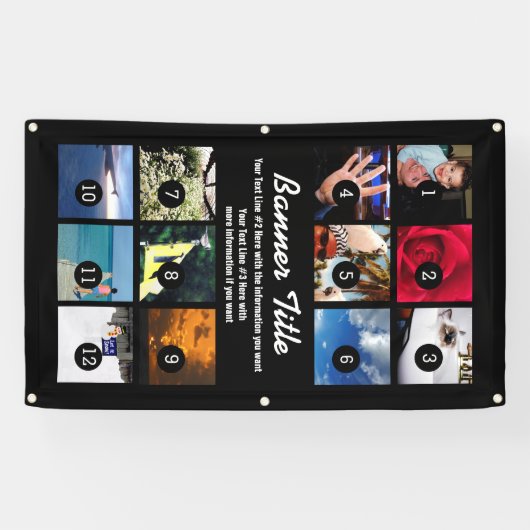 Ontwerp uw eigen banner 12 Afbeeldingen en tekst e (Horizontaal)