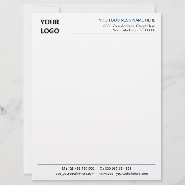 Ontwerp uw eigen bedrijf Logo Letterhead Sjabloon Briefhoofd (Voorkant)