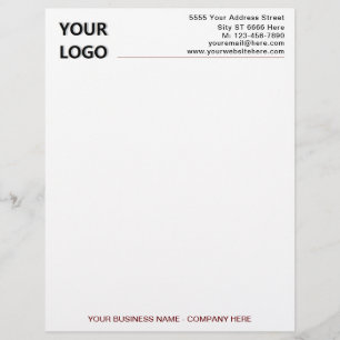 Ontwerp uw eigen bedrijf Logo Letterhead voorbeeld Briefhoofd