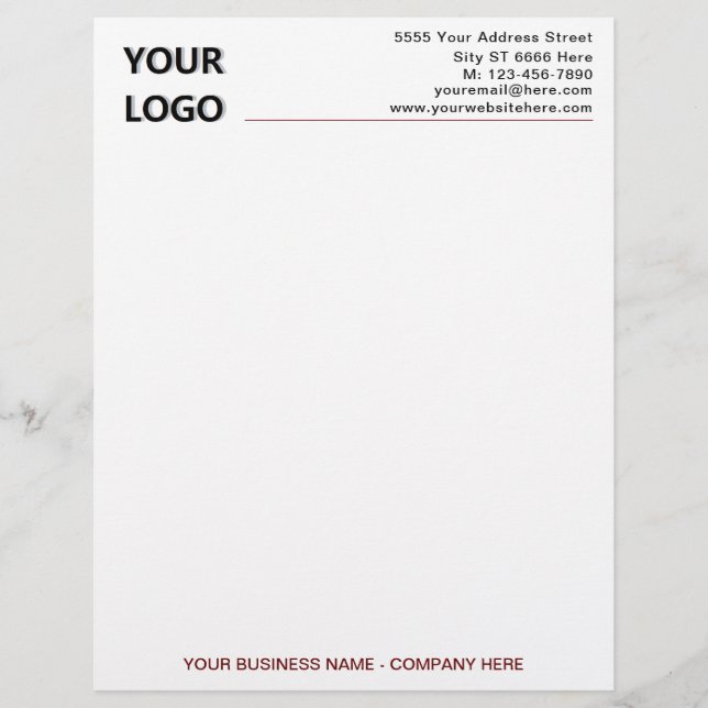 Ontwerp uw eigen bedrijf Logo Letterhead voorbeeld Briefhoofd (Voorkant)