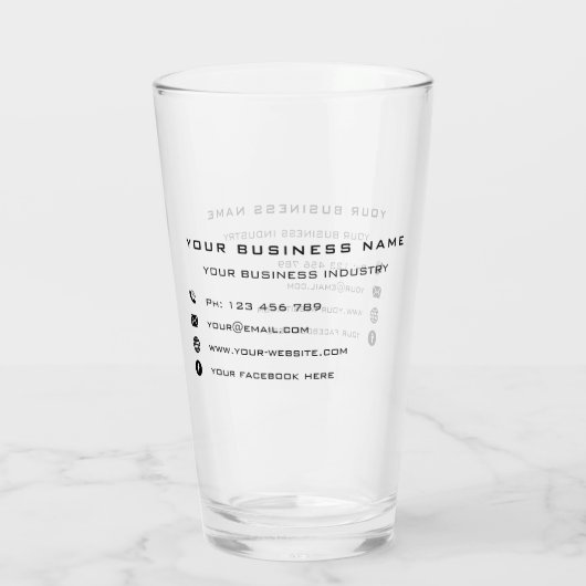Ontwerp uw eigen bedrijf promotionele glas voorbee (Achterkant)