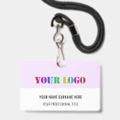 Ontwerp uw eigen bedrijfslogo naam badge sjabloon (Achterkant met lanyard)