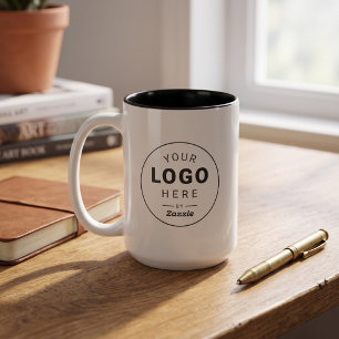 Ontwerp uw eigen bedrijfslogo-ontwerp tweekleurige koffiemok