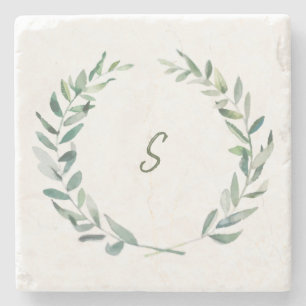 Ontwerp uw eigen bijtende waterverf met een monogr stenen onderzetter