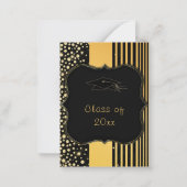 Ontwerp uw eigen Black Gold Afstuderen Notitiekaartje (Achterkant)