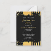 Ontwerp uw eigen Black Gold Afstuderen Notitiekaartje (Voorkant)