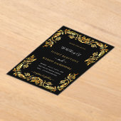 Ontwerp uw eigen Black Gold bruiloft uitnodiging (Laagn)
