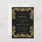 Ontwerp uw eigen Black Gold bruiloft uitnodiging (Voorkant)