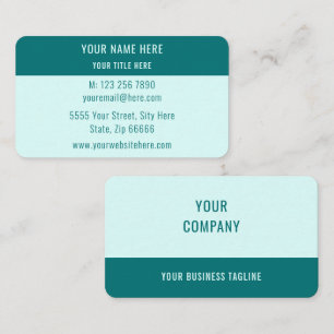 Ontwerp uw eigen Blauwgroen visitekaartsjabloon Visitekaartje