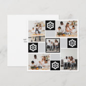 Ontwerp uw eigen bloemcollage met 5 foto's feestdagenkaart (Voorkant / Achterkant)