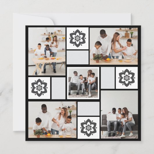 Ontwerp uw eigen bloemencollage met 5 foto's kaart (Voorkant)