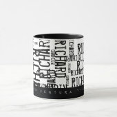 Ontwerp-uw-eigen bloktypografie mok met naam (Midden)