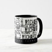 Ontwerp-uw-eigen bloktypografie mok met naam (Voorkant rechts)