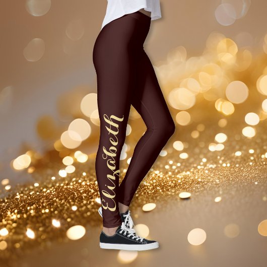 Ontwerp uw eigen bruine gouden stijlvol design op  leggings