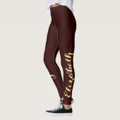 Ontwerp uw eigen bruine gouden stijlvol design op  leggings (Links)