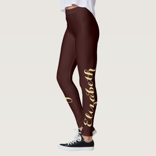 Ontwerp uw eigen bruine gouden stijlvol design op  leggings (Links)