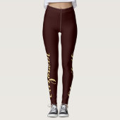 Ontwerp uw eigen bruine gouden stijlvol design op  leggings (Voorkant)
