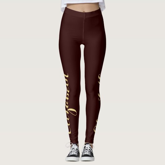 Ontwerp uw eigen bruine gouden stijlvol design op  leggings (Voorkant)