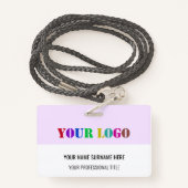 Ontwerp uw eigen Business Logo Naam Badge Sjabloon (Achterkant met draagriem)