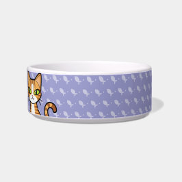 Ontwerp uw eigen Cartoon Cat (aanpasbare naam) Voerbakje