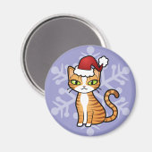 Ontwerp uw eigen Cartoon kat (Kerstmis) Magneet (Voorkant / Achterkant)