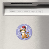 Ontwerp uw eigen Cartoon kat (Kerstmis) Magneet (Insitu (Vaatwasser))