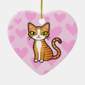Ontwerp uw eigen Cartoon kat (liefdesharten) Keramisch Ornament (Achterkant)